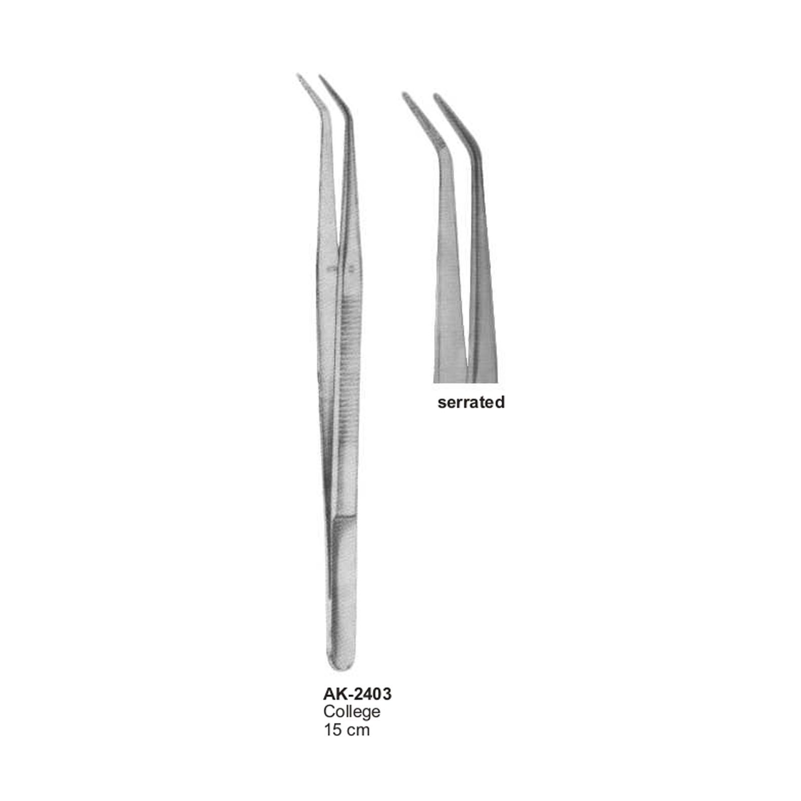 Dental Tweezers College Serrated Akhyar Surgical